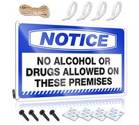 Accessori per la camera da letto per ragazzi adolescenti Notice No Alcohol or Drugs Allowed On These Premises Targa in latta con scritta divertente per camera da letto (20 x 30 cm)