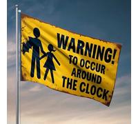 Accessori per la camera per adolescenti e ragazzi in senso orario Avvertenza: che si verificano intorno all'orologio bandiera autunnale da giardino bandiere da giardino divertenti (152 x 244 cm)