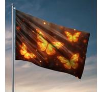 Accessori per la camera per ragazzi e adolescenti con farfalle magiche e luminose nella notte bandiera del cielo bandiera autunnale da giardino bandiere da giardino divertenti (152 x 244 cm)