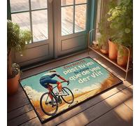 Accessori per la camera per ragazzi e adolescenti Ride Into The Unknown: un viaggio di un ciclista attraverso la natura, zerbino divertente decorazione per la casa (40 x 60 cm)