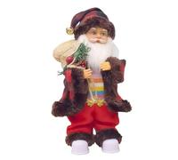 Accessori per la casa delle bambole, 1/12, Babbo Natale, peluche, per cantare canzoni inglesi, Babbo Natale, giocattoli per bambini, 43 cm (Brown, 29 x 17 x 13 cm)