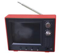 Accessori per la casa delle bambole in miniatura 1:12 Scala Mini TV USB che può riprodurre video con schermata LCD a 180 ° mobili da bambola a 180 ° ROSSO