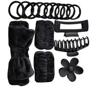 Accessori per la cura della pelle per la doccia trucco Accessori per la cura della pelle Fascia unica con fiocco e braccialetti Set di clip per capelli per la cura della pelle Anelli elastici