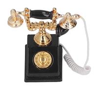 Accessori per la Decorazione della Casa delle Bambole del Telefono Rotativo Vittoriano in Miniatura 1/12, Accessorio Modello per la Mini Sala della Musica della Casa delle Bambole (Nero)