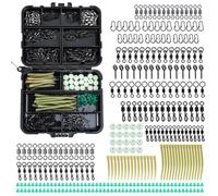 Accessori per la pesca, kit da 300 pezzi, girelle morbide per la pesca alla carpa, in plastica di alluminio, contenitore organizzato portatile, pescatori all'aperto
