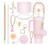 Accessori per la Stanley Cup, 9 Pezzi Stanley Cup Accessori Set, Incluso Stivale in Silicone, Cappuccio per Cannuccia, Maniglia per Bottiglia d'Acqua, Accessori Stanley Cup per Stanley Cup 850-1200 ml