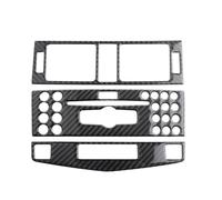 Accessori per L'Interno Dell'Auto Per Classe C W204 2007-2010 3X Rivestimento In Fibra Carbonio Console Centrale Presa D'aria Pannello CD Condizionatore Bocchetta(Three Holes)