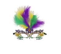 Accessori per martedì grasso da donna, mezza copertura, accessori per feste in maschera, carnevale, Halloween, cosplay, colore giallo