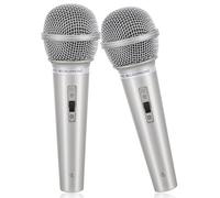 Accessori per microfoni finti, confezione da 2 modelli di microfoni realistici in plastica per giocare a fingere, karaoke, pratica del discorso, spettacoli teatrali e bomboniere