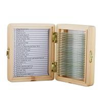 Accessori per microscopi 25 fette di vetrini di tessuto biologico in custodia di legno for microscopio biologico di base for l'educazione scientifica Durata e prestazioni affidabili