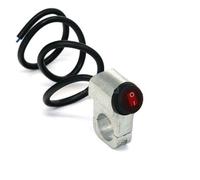 Accessori per motociclette Interruttori Interruttore fari manubrio da 7/8 "22 mm e 3 fili Para luce rossa Interruttore Moto(SILVER)