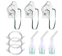 Accessori per nebulizzatore, 3 set con bocchini, maschere per adulti, 2 m, maschera per ossigeno, accessori per adulti, senza ftalati, senza lattice