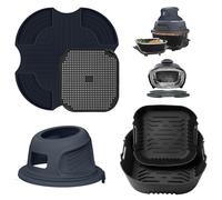 Accessori per Ninja CRISPi Friggitrice ad aria FN101EU, 5 stampi in silicone + griglia anti proiezione + sottopentola + custodia protettiva in silicone per Ninja Air Fryer (verde chiaro)