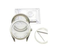 Accessori per orologi assemblati in acciaio per cassa dell'orologio in abalone adatto per Seiko NH35/36/4R Movimento cassa da uomo, Ombra interna bianca-40 mm, misura unica