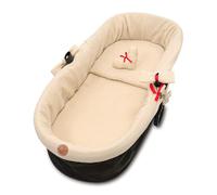 Accessori per passeggino carrozzina mussola neonato Inserto navicella - set 3 pezzi con nido cuscino e materassino cotone morbido inserto Beige Chiaro