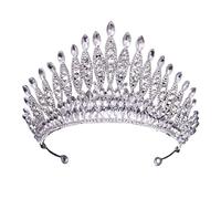 Accessori per peli da sposa per matrimoni in cristallo argento in lega corona in lega di diamante Diamond Women's Fashion di fascia alta Abito da copricapo (Colore: HG373Y)