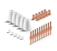 Accessori per plasma STAHLWERK PT-31 Parti di usura, Ugelli al plasma + elettrodi + Tappi in ceramica per bruciatore per taglio plasma PT-31 CUT, Set di 30 pezzi