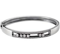 Accessori per polsi, braccialetti, Bracciale da donna in argento S925 con zircone sintetico, 17,2 g, larghezza 0,7 cm, diametro interno 6 cm