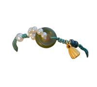 Accessori per polsi, braccialetti, Bracciale regolabile Feng Shui Wealth con fibbia in giada Hetian e perla Lotus Harmony