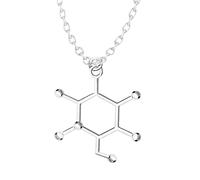 Accessori per Ragazze Argento Sterling 925 per Donne e Uomini, 3D Serotonina Adrenalina Caffeina Dopamina Molecola Scienza Biologia Chimica Collana con Ciondolo Fascino Chimica Regalo di Compleanno