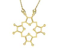 Accessori per Ragazze Argento Sterling 925 per Donne e Uomini, 3D Serotonina Adrenalina Caffeina Dopamina Molecola Scienza Biologia Chimica Collana con Ciondolo Fascino Chimica Regalo di Compleanno