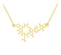 Accessori per Ragazze Argento Sterling 925 per Donne e Uomini, 3D Serotonina Adrenalina Caffeina Dopamina Molecola Scienza Biologia Chimica Collana con Ciondolo Fascino Chimica Regalo di Compleanno