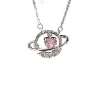 Accessori per Ragazze Collana Ciondolo per Donne Gioielli Love Planet Collana di Lusso Ciclo di Cycle Pink Collar Chain Ring Star-T32 Birthday Thing