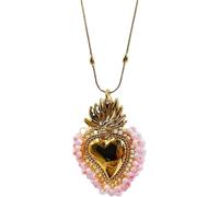 Accessori per ragazze Collana con perline colorate del Sacro Cuore per donne e uomini, Collana classica del Sacro Cuore di Gesù - Ciondolo vintage del Sacro Cuore, Collana con il cuore di Gesù per reg