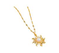 Accessori per Ragazze Collana da Sole per Donne, Solare a Forma di Cuore Collana a Sospensione Totem a Ciondolo Sole Ciondolo Fiore, Collana del Sole, Collana Solare e Luna, Collana da Sole