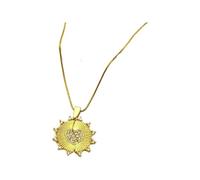 Accessori per Ragazze Collana da Sole per Donne, Solare a Forma di Cuore Collana a Sospensione Totem a Ciondolo Sole Ciondolo Fiore, Collana del Sole, Collana Solare e Luna, Collana da Sole