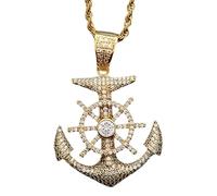 Accessori per Ragazze Collana Pirata per Uomini e Donne, Collana a Catena di Ancoraggio Pirati dei Gioielli a Ciondolo di Ancoraggio del Marinaio Caraibico, Collana del Cranio Jack Sparrow Accessori