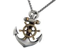Accessori per Ragazze Collana Pirata per Uomini e Donne, Collana a Catena di Ancoraggio Pirati dei Gioielli a Ciondolo di Ancoraggio del Marinaio Caraibico, Collana del Cranio Jack Sparrow Accessori