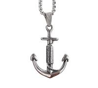 Accessori per Ragazze Collana Pirata per Uomini e Donne, Collana a Catena di Ancoraggio Pirati dei Gioielli a Ciondolo di Ancoraggio del Marinaio Caraibico, Collana del Cranio Jack Sparrow Accessori
