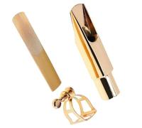 Accessori per Sassofono Bocchino Per Sassofono Contralto In Oro Con Legatura E Kit Di Accessori Per Strumenti Musicali Ad Ancia