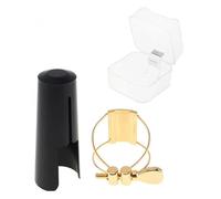 Accessori per Sassofono Clip Per Bocchino Per Sax Tenore Con Legatura In Metallo Placcato Oro Con Cappuccio In Plastica Per Sassofono Tenore