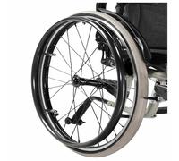Accessori per sedie a rotelle per adulti, coperture per sedie a rotelle da 55 cm/61 cm, resistenti all'usura, accessori per sedie a rotelle, anelli di spinta in silicone antiscivolo nero