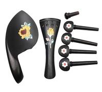 Accessori Per Set Di Parti Per Violino In Ebano, Mentoniera Per Violino, Pioli Per Puntale, Fiore Intarsiato