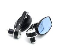 Accessori per specchi Coppia 7/8 "22mm Moto Manubrio Bar End Specchi Ovale Blu Occhiali Laterali Specchietto Retrovisore Universale Per Honda Per Kawasaki(Silver)