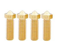 Accessori per stampante compatibili con 2 pezzi Ugello Volcano in ottone metallico 0,4/0,6/0,8/1,0/1,2 mm per stampanti 3D 1,75 mm Volcano Hotend M6 Ugello estrusore allungato parti (Dimensioni: 0,4 m