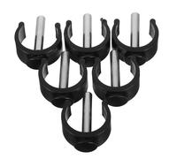 Accessori per Stampelle e Bastoni, Clip a C Nero 6 Pezzi Abs | Fissaggio Rapido, Acciaio, per Ausili alla Deambulazione, Uso su Grucce e Bastoni, Tenuta Stabile