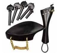 Accessori Per Strumenti A Violino Forma Accessori Per Violino Parti Kit Di Raccordi Set Pioli Cordiera Puntale Mentoniera Con Vite Della Staffa Bloccaggio(Ebony wood 3)
