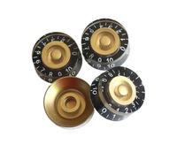 Accessori per strumenti per chitarra 2/4 Pezzi Per Confezione In Plastica Nera Per Manopole Di Velocità Per Chitarra LP Nei Colori Marrone Oro(Black-Gold,4pcs)