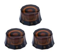 Accessori per strumenti per chitarra 3 Pz/4 Pz Chitarra Elettrica Manopole Velocità Volume Tono Manopole Di Controllo Paralume Stile Per Chitarre Parti Di Ricambio(Brown,3)
