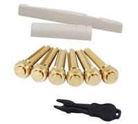 Accessori per strumenti per chitarra Set Di Ricambi Perni A Sella Per Chitarra Acustica Estremità Della Corda Dado Perni In Ottone Dado A Sella
