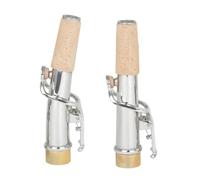 Accessori per Strumenti Sassofono Kit Manico Dritto E Curvo Per Sassofono Da 2 Pezzi Accessori Per Strumenti Sax Facile Da Usare (Color : Silver)
