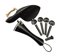 Accessori per strumenti violino 1 O 5 Set Grado Nero 4/4 Parti Di Violino Accessori Pioli Mentoniera Cordiera Gut Puntale Intarsio In Legno Di Ebano Colletto Bianco (Color : 5 sets)