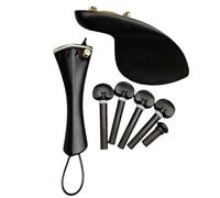 Accessori per strumenti violino 1 Set 4/4 Parti Di Violino Accessori Pioli Mentoniera Cordiera Gut Puntale Intarsio In Legno Di Ebano Bianco