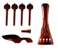 Accessori per strumenti violino 4/4 Violino Ebano/Bosso Cordiera Intagliato Violino Accessori Parti Violino Cordiera Pioli Mentoniera SET (Color : 534)