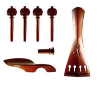 Accessori per strumenti violino 4/4 Violino Ebano/Bosso Cordiera Intagliato Violino Accessori Parti Violino Cordiera Pioli Mentoniera SET (Color : 533)