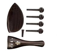 Accessori per strumenti violino 4/4 Violino Mentoniera In Legno Di Ebano Con Picchetto Per Accordatura Cordiera Tailgut Puntale Kit Di Accessori Per Violino